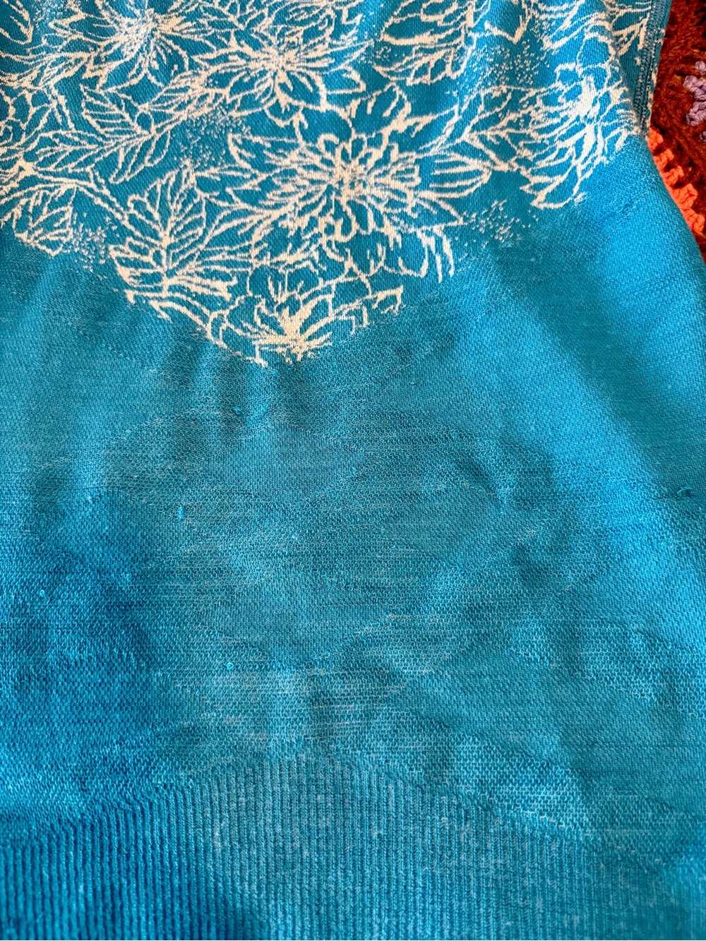 Smartwool Ocean Abyss/Wave Blue Floral Scape Merino Intraknit - Picture 7 of 10